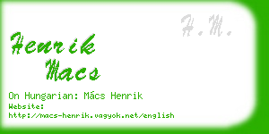 henrik macs business card
