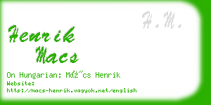 henrik macs business card